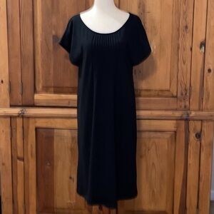 J. Jill Black Pintuck Front Midi Dress Pima cotton & modal dress Sz MD